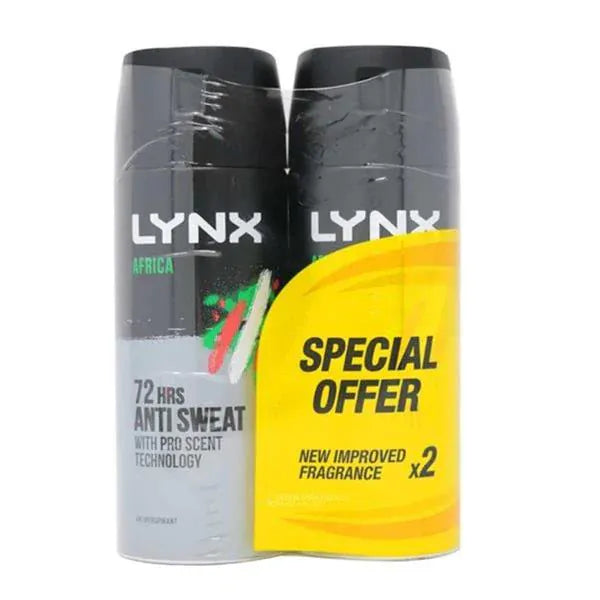 Lynx Anti-perspirant Africa Twinpack 2 x 150ml Toiletries Lynx Anti-perspirant Africa Twinpack 2 x 150ml