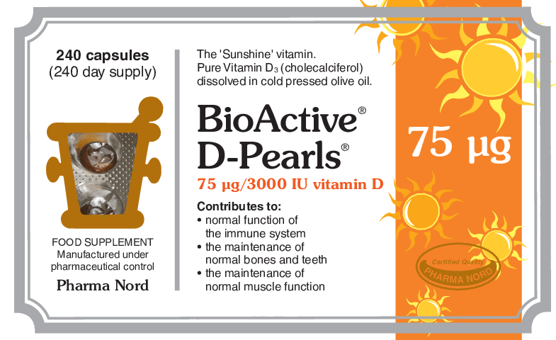 Pharma Nord Bioactive D Pearls 75mcg 3,000IU (240) Vitamin D