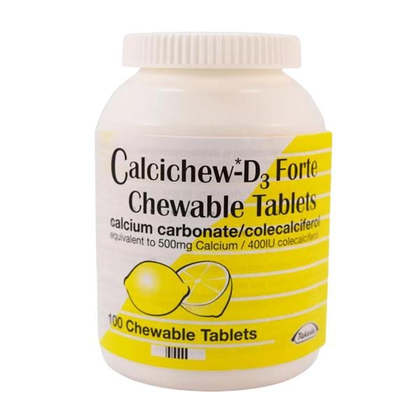 Calcichew D3 Forte 500 mg / 400 IU Chewable 100 Tablets Vitamin D Calcichew D3 Forte 500 mg / 400 IU Chewable 100 Tablets