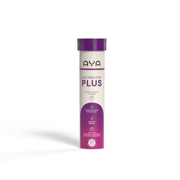 Aya Electrolytes Plus Blackcurrant Flavour 20 Tablets Vitamins & Supplements Aya Electrolytes Plus Blackcurrant Flavour 20 Tablets