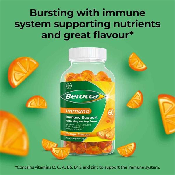 Berocca Immuno Orange Gummies 60 Pack Vitamins & Supplements Berocca Immuno Orange Gummies 60 Pack