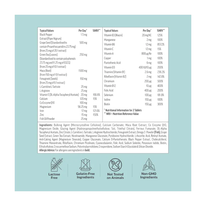 Bionutrica BioMan 60 Tablets Vitamins &amp; Supplements Bionutrica BioMan 60 Tablets | Men’s Multivitamin &amp; Antioxidants