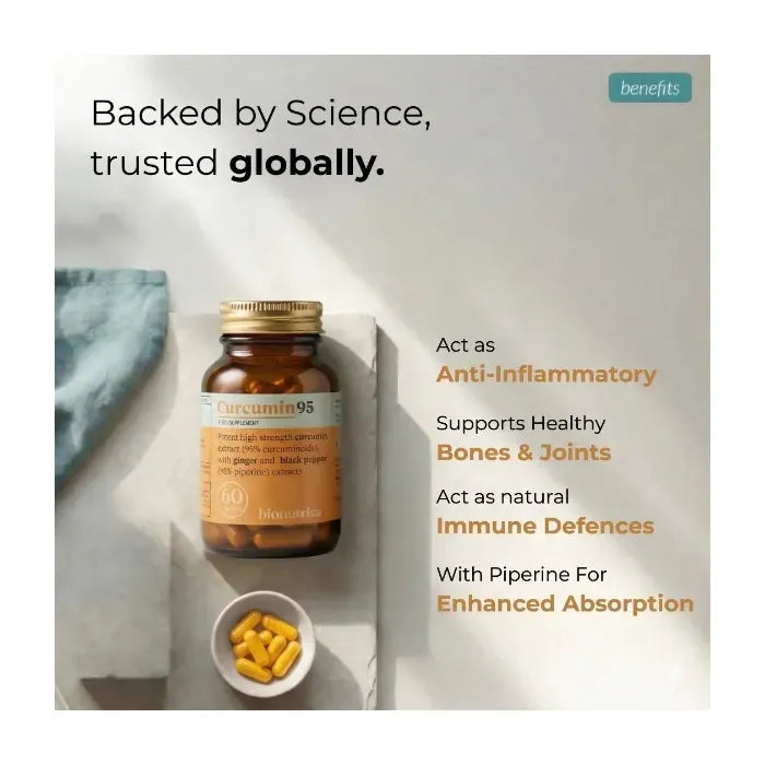 Bionutrica Curcumin 95 60 Capsules Vitamins &amp; Supplements Bionutrica Curcumin 95 60 Capsules | Turmeric &amp; Piperine Supplement