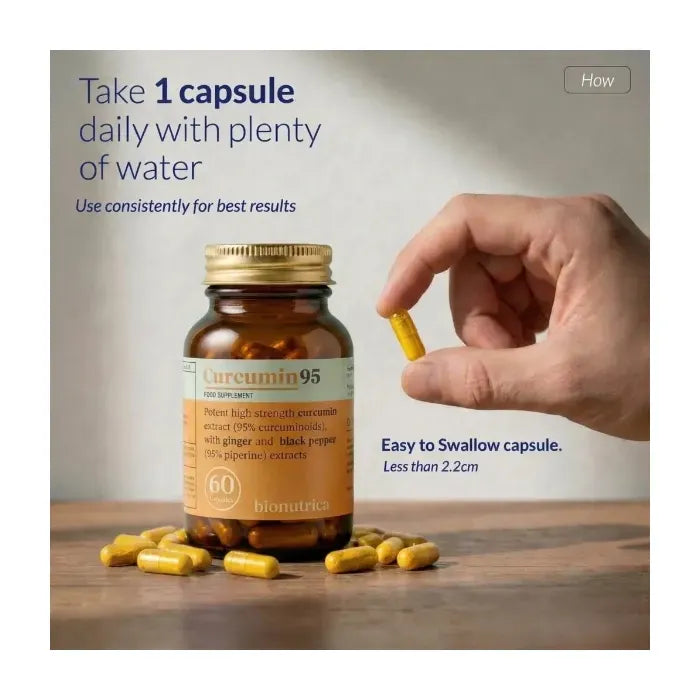 Bionutrica Curcumin 95 60 Capsules Vitamins &amp; Supplements Bionutrica Curcumin 95 60 Capsules | Turmeric &amp; Piperine Supplement