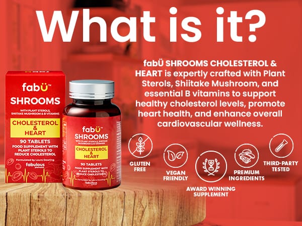 FabU Shrooms Cholesterol &amp; Heart 90 Capsules Vitamins &amp; Supplements FabU Shrooms Cholesterol &amp; Heart 90 Capsules