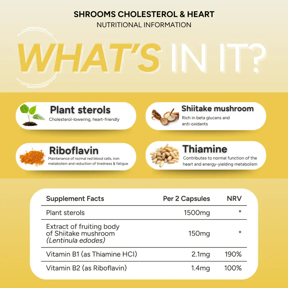 FabU Shrooms Cholesterol &amp; Heart 90 Capsules Vitamins &amp; Supplements FabU Shrooms Cholesterol &amp; Heart 90 Capsules