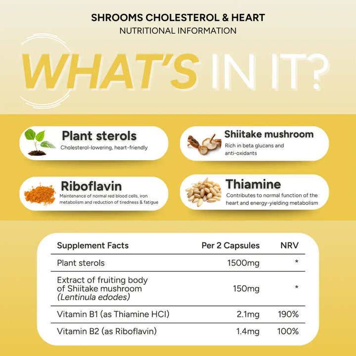 FabU Shrooms Cholesterol &amp; Heart 90 Capsules Vitamins &amp; Supplements FabU Shrooms Cholesterol &amp; Heart 90 Capsules