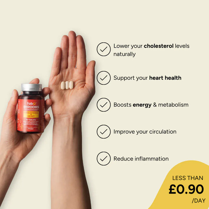 FabU Shrooms Cholesterol &amp; Heart 90 Capsules Vitamins &amp; Supplements FabU Shrooms Cholesterol &amp; Heart 90 Capsules