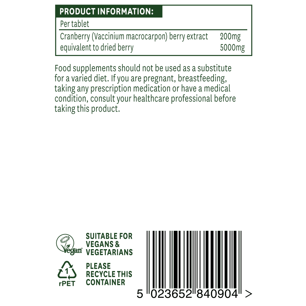 Natures Aid Cranberry 5000mg - 30 Tablets Vitamins & Supplements