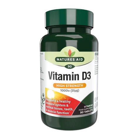 Natures Aid Vitamin D3 25mcg 90 Vitamins & Supplements