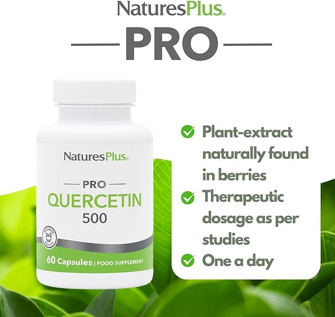 Natures Plus PRO Quercetin 500mg 60 Capsules Vitamins &amp; Supplements Natures Plus PRO Quercetin 500mg 60 Capsules | High Strength Quercetin