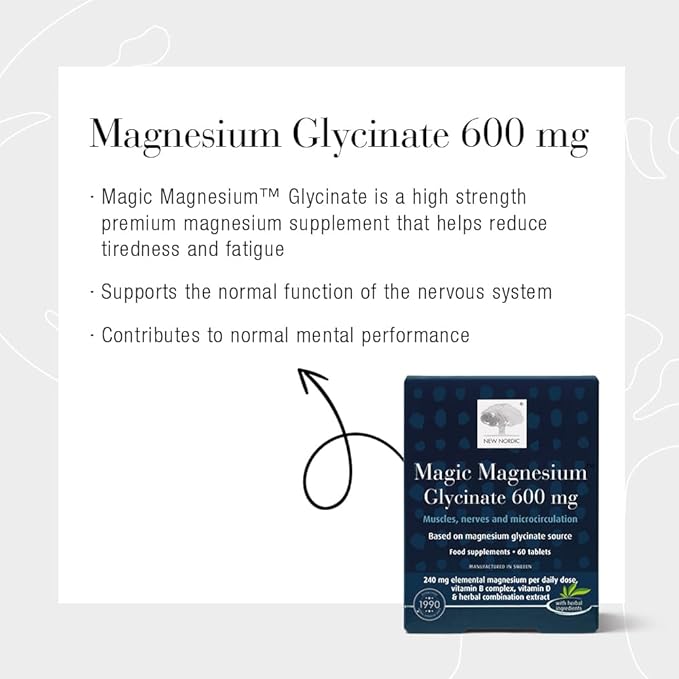 New Nordic Magic Magnesium Glycinate 600mg 60s Vitamins & Supplements