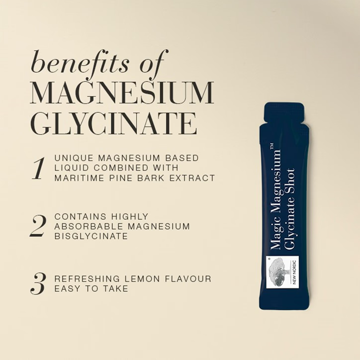 New Nordic Magic Magnesium Glycinate Shot 15 Sachets Vitamins &amp; Supplements New Nordic Magic Magnesium Glycinate Shot 15 Sachets