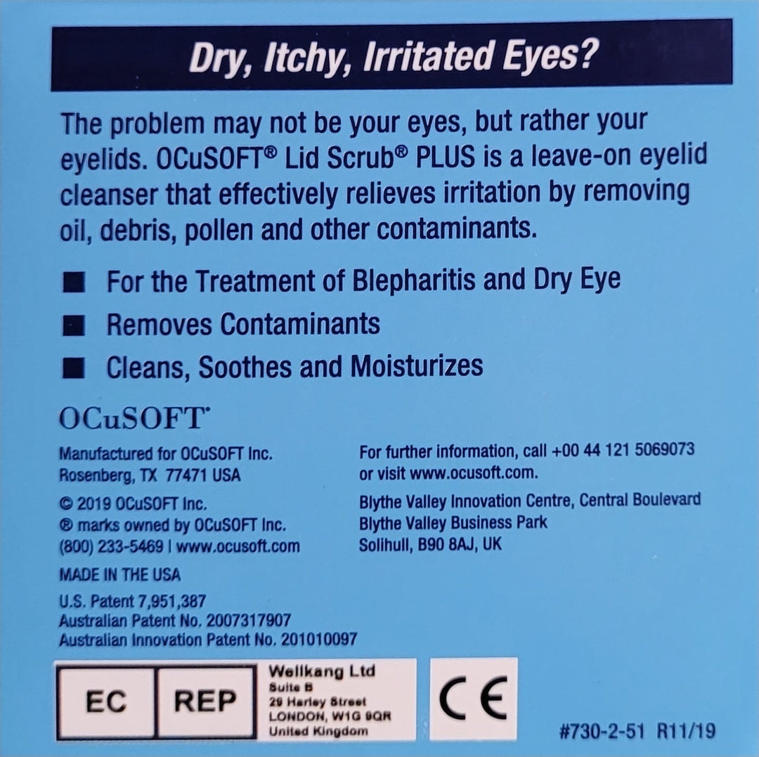 Ocusoft Plus Lid Scrub Blepharitis Wipes (30) Vitamins & Supplements