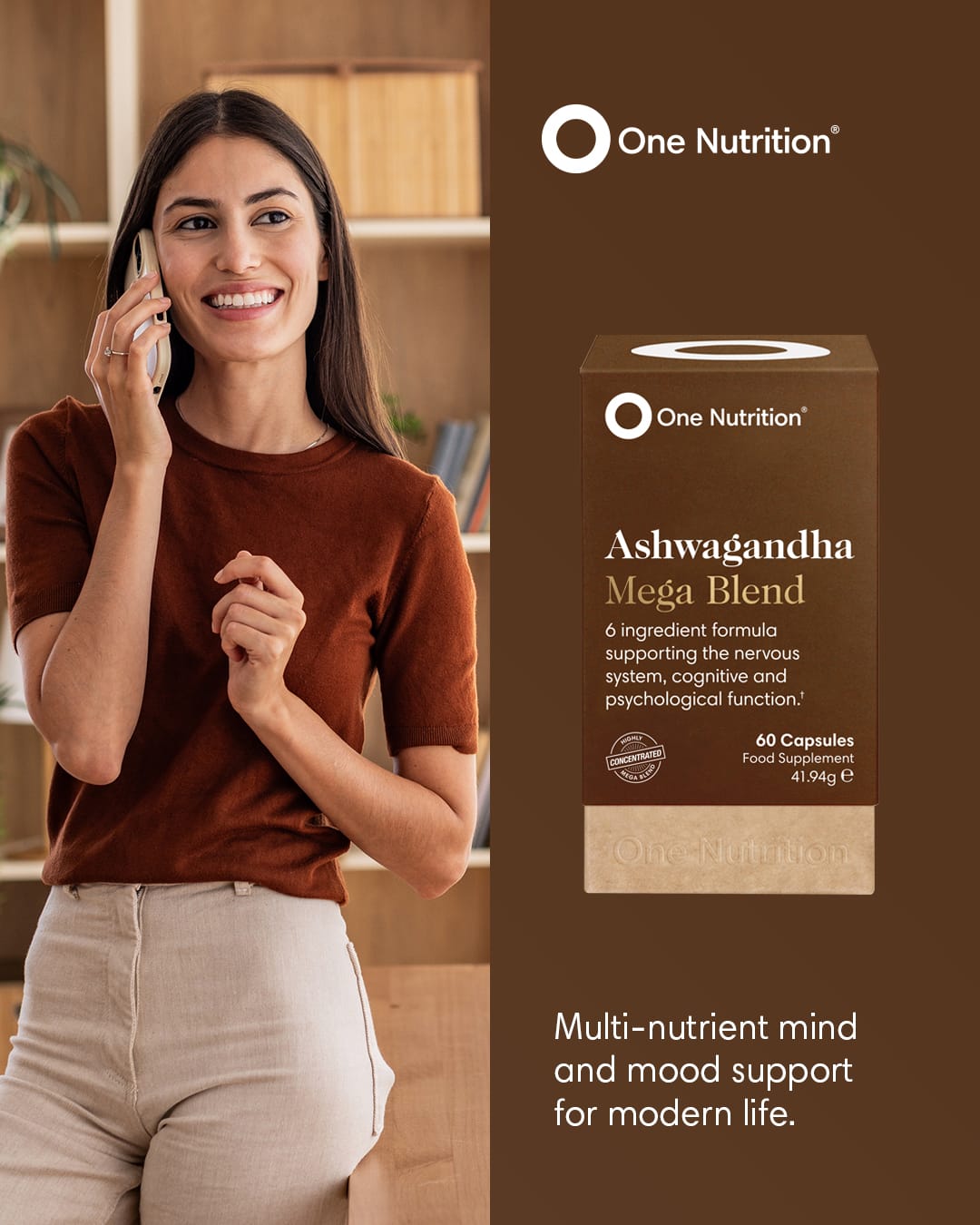One Nutrition Ashwagandha Mega Blend Capsules 60 Vitamins &amp; Supplements One Nutrition Ashwagandha Mega Blend 60 Capsules | Lir Pharmacy