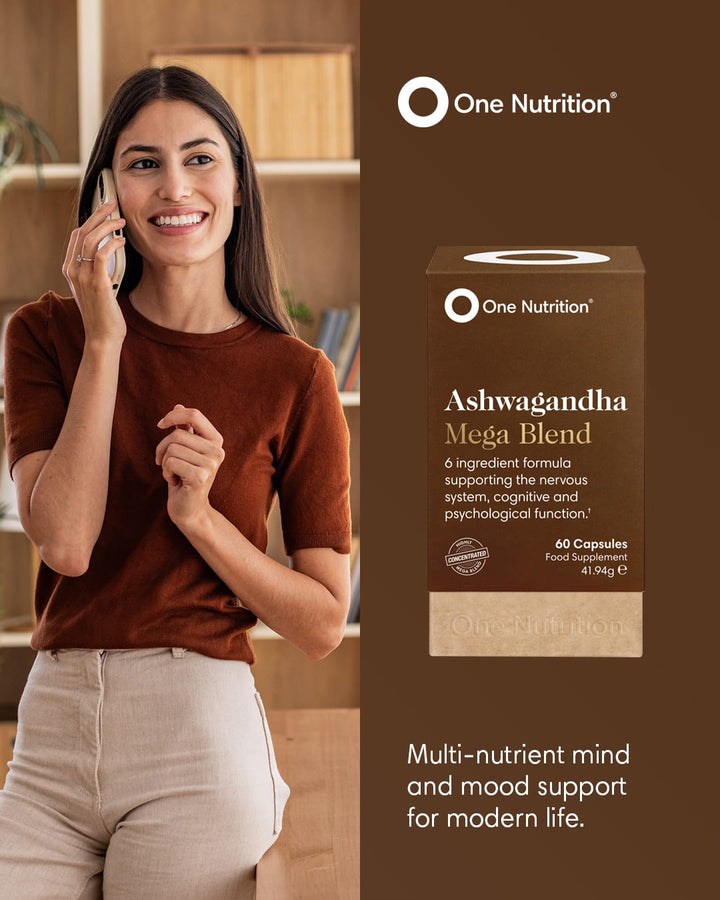 One Nutrition Ashwagandha Mega Blend Capsules 60 Vitamins &amp; Supplements One Nutrition Ashwagandha Mega Blend 60 Capsules | Lir Pharmacy
