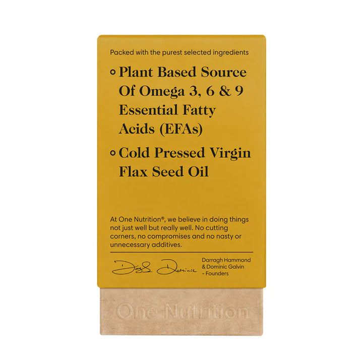 One Nutrition Cold Pressed Flax Seed Oil 90 Capsules Vitamins &amp; Supplements One Nutrition Flax Seed Oil 90 Capsules | Vegan Omega 3 Supplement