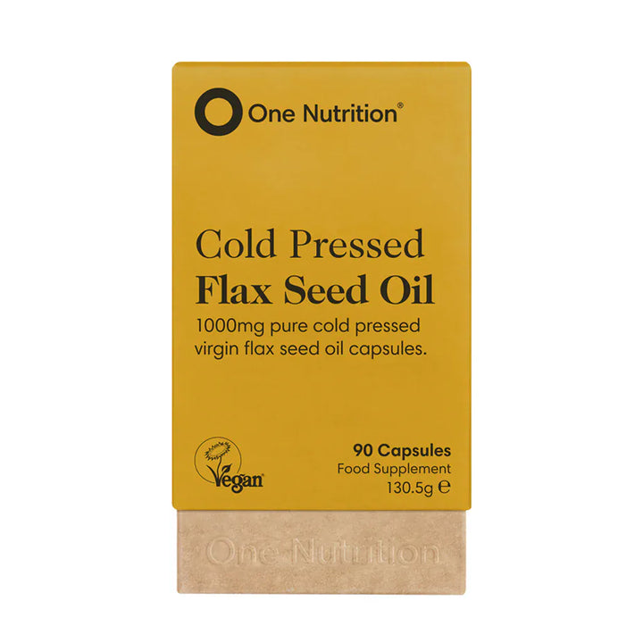 One Nutrition Cold Pressed Flax Seed Oil 90 Capsules Vitamins &amp; Supplements One Nutrition Flax Seed Oil 90 Capsules | Vegan Omega 3 Supplement