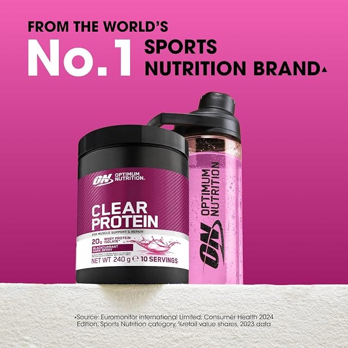 Optimum Nutrition Clear Protein Whey Isolate Blackcurrant 480g Vitamins &amp; Supplements Optimum Nutrition Clear Protein Whey Isolate Blackcurrant 480g