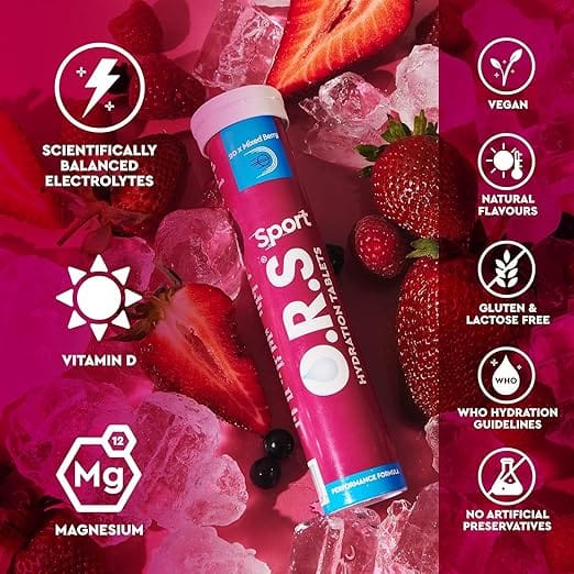 ORS Oral Hydration Sport Mixed Berry 20 Tablets Vitamins &amp; Supplements ORS Oral Hydration Sport Mixed Berry 20 Tablets
