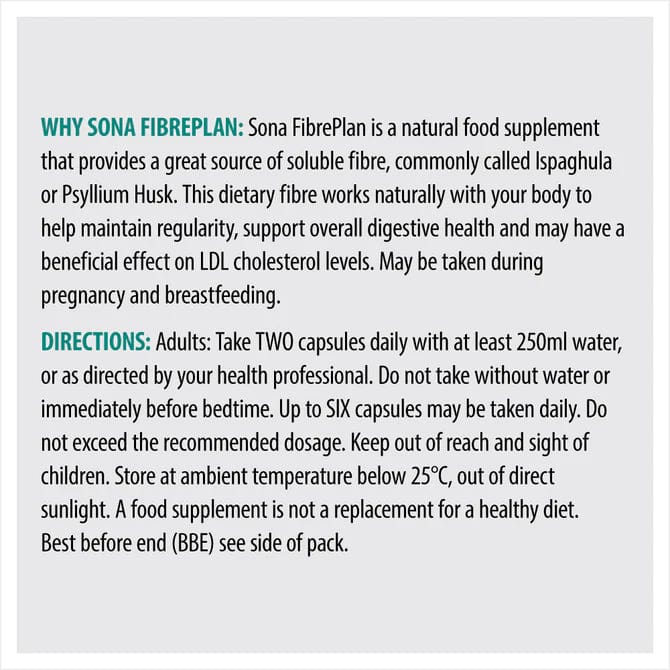 Sona FibrePlan - Fibre Capsules 60 Vitamins & Supplements