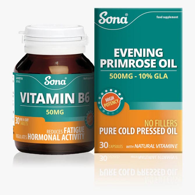 Sona PMT Pack Vitamin B6 & Evening Primrose Oil (30 & 30) Vitamins & Supplements