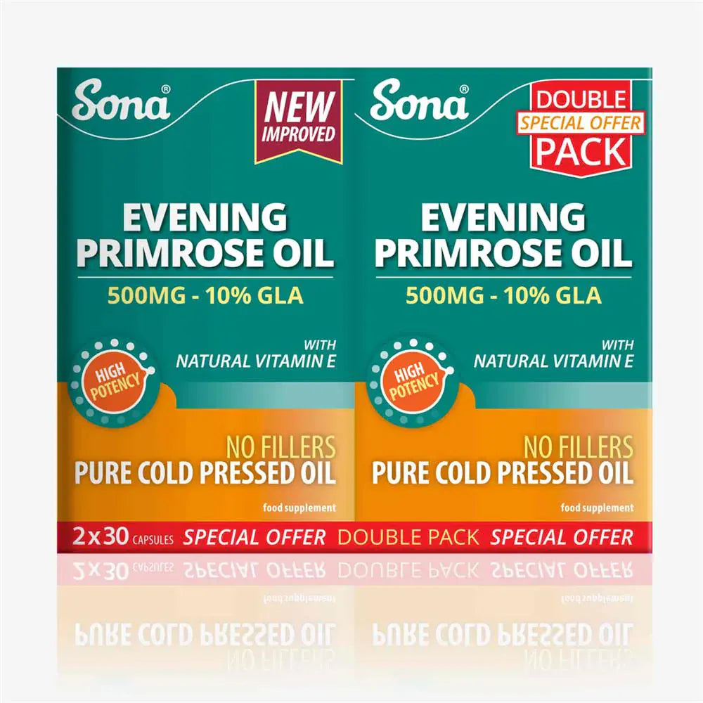 Sona Super Evening Primrose Oil 500mg 30 Capsules Twin Pack Vitamins & Supplements Sona Super Evening Primrose Oil 500mg 30 Capsules Twin Pack