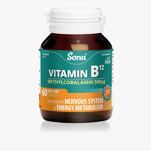 Sona Vitamin B12 500mcg 60 Tablets Vitamins &amp; Supplements Sona Vitamin B12 500mcg 60 Tablets | Lir Pharmacy