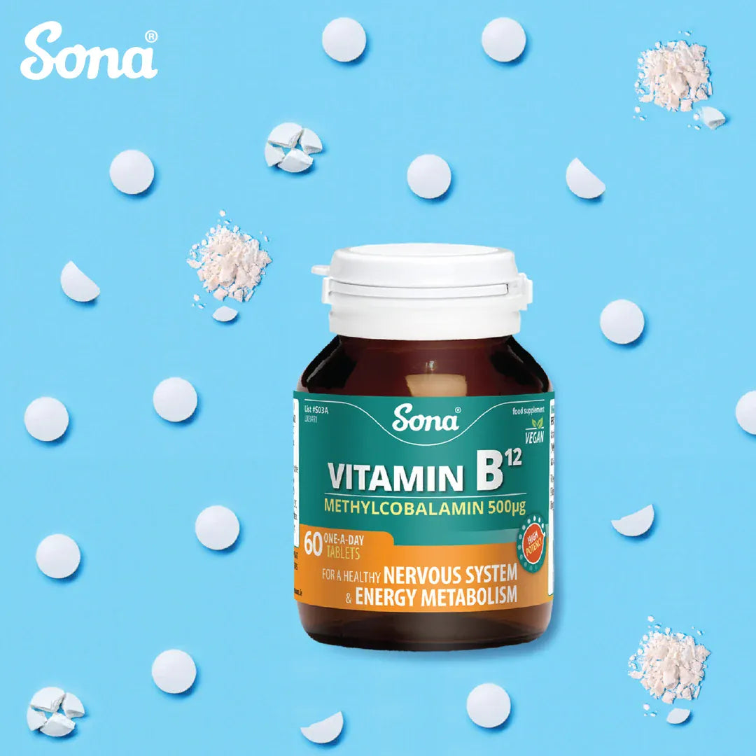 Sona Vitamin B12 500mcg 60 Tablets Vitamins &amp; Supplements Sona Vitamin B12 500mcg 60 Tablets | Lir Pharmacy
