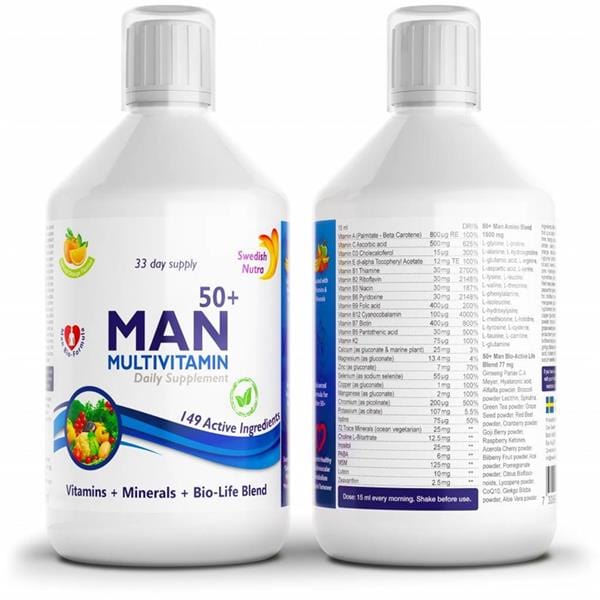 Swedish Nutra Man Active 50+ 500ml Vitamins & Supplements