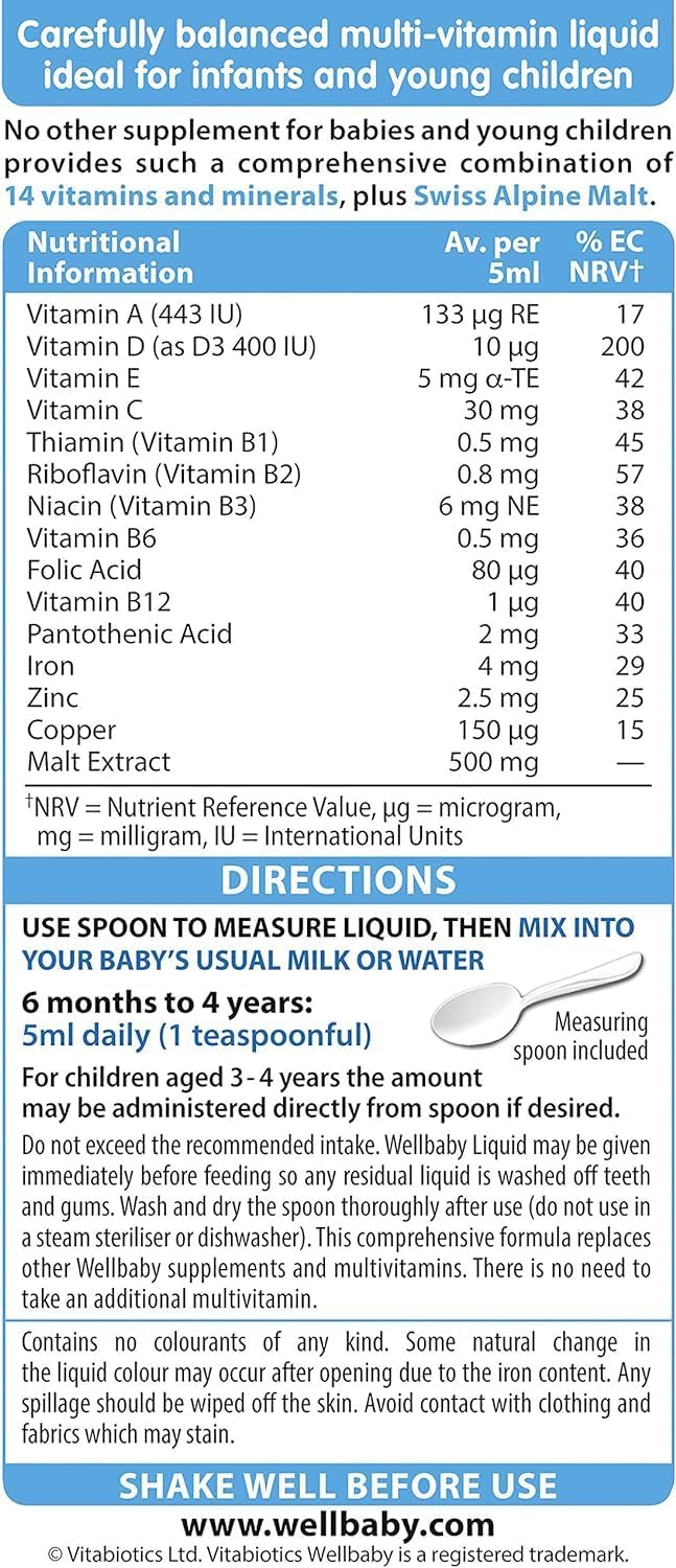 Vitabiotics Wellbaby Infant Liquid 150ml Vitamins & Supplements